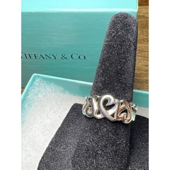 Tiffany & Co. Paloma Picasso Triple Loving Heart Ring Sterling Silver Size 6 - Picture 1 of 10